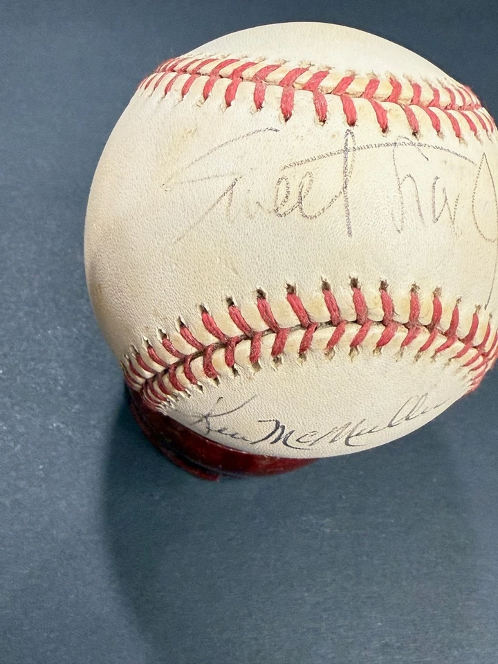 Béisbol firmado por Sweet Lou Johnson de la corte con tarjetas Ken McMullen Ken Savage certificadas Foto 2 de 4