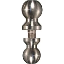 Double Tow Ball - 2" & 2-5/16" Chrome-Plated Steel, Fits Adjustable Hitches,