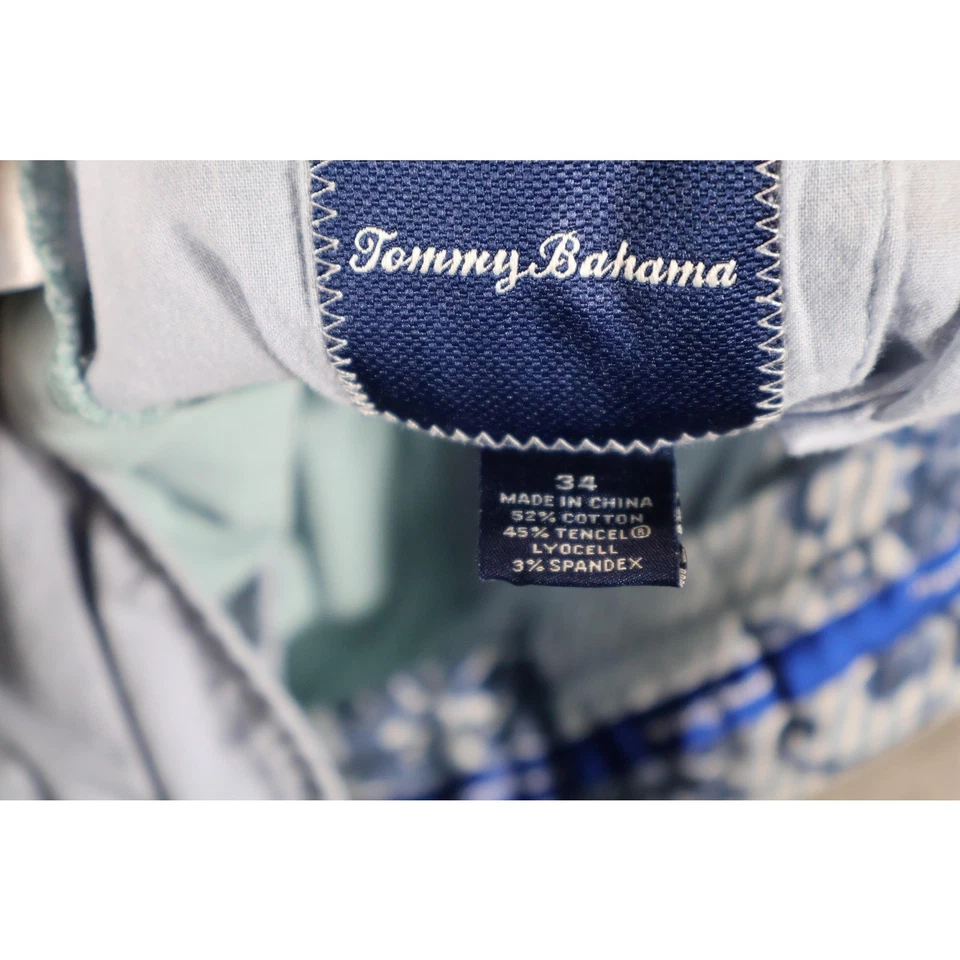 Tommy Bahama Shorts Mens 34 Blue Stretch Cotton Tencel Casual Chino Summer Golf - Image 4 of 4