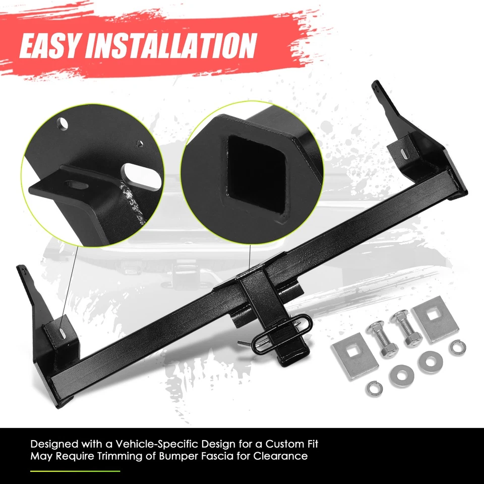 Receptor de enganche de remolque parachoques trasero clase 3 2" para Toyota Tacoma 95-04 negro Foto 3 de 4