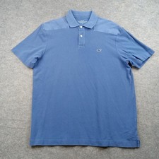 Vineyard Vines Polo Shirt Mens Large Blue Whale Logo Cotton Casual Preppy