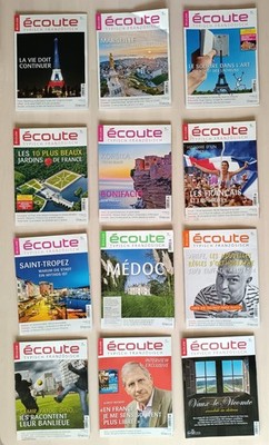 12 Hefte Jahrgang 2016 der Zeitschrift écoute mit 12 Audio-CDs, französisch