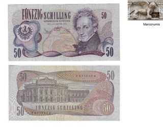 50 Schillings Austrian banknote issued in 02.01.1970 F xf
