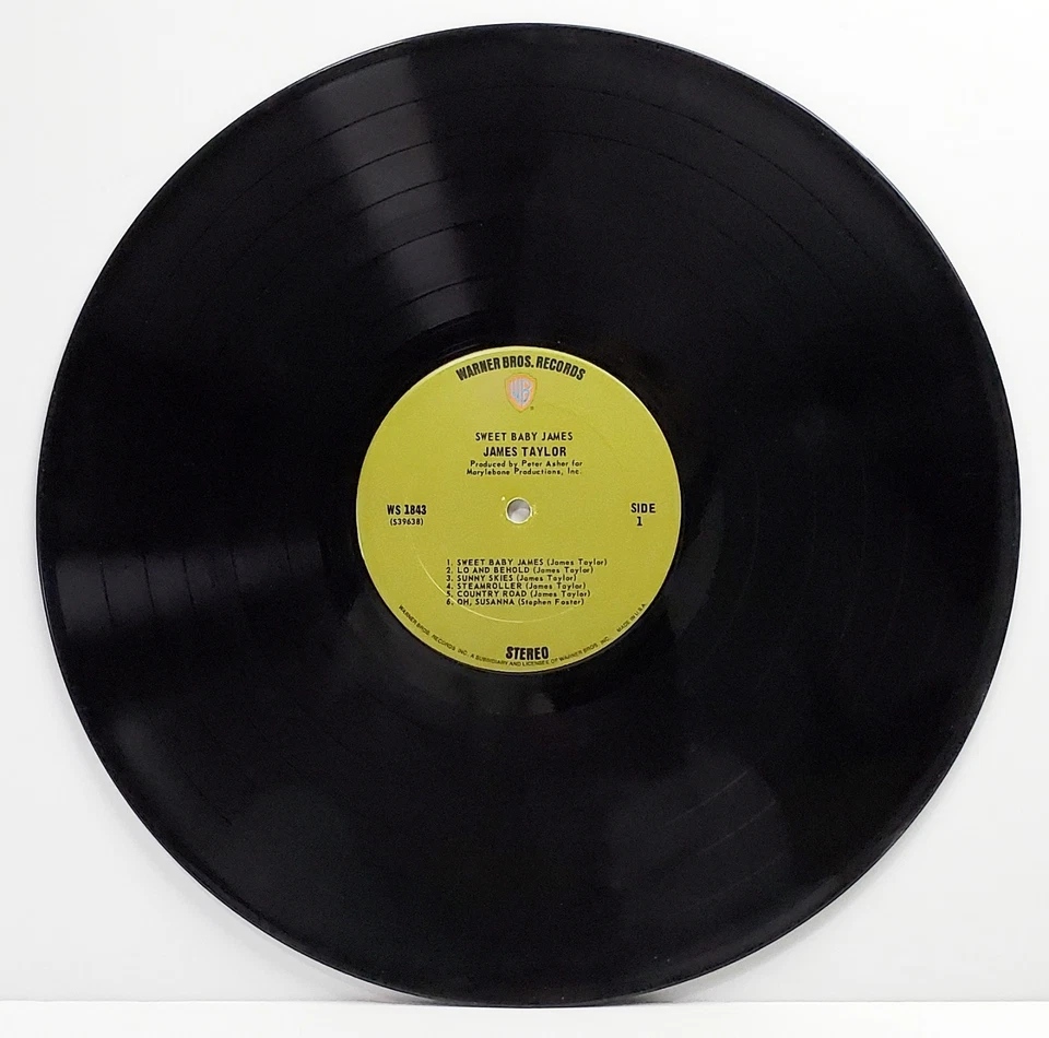 James Taylor Sweet Baby James Vinyl LP 1970 WB 1843 Ultrasonically Cleaned Foto 4 de 4