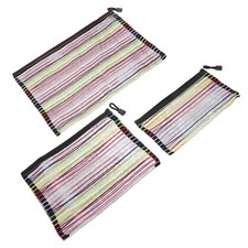 3 Pcs Small Mesh Bags Drawstring Nylon Pouch File Document Organizer