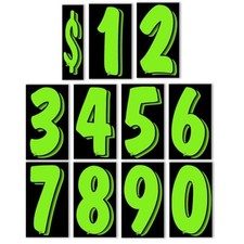 Versa-Tags 132 Green/Black 7.5-Inch Windshield Pricing Number Stickers