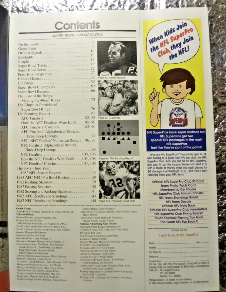 Free Shipping - 1983 NFL Super Bowl XVII Program Magazine - Dolphins vs Redskins - Image 2 of 4