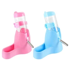 2 Pcs Hamster Feeder Multi Function Pet Bracket Water Feeding Bottle