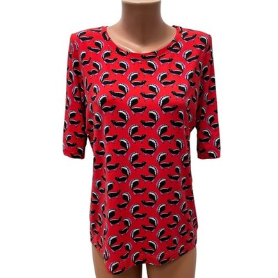MARC CAIN Bluse Top T-Shirt Rpt Fuchs Muster Stretch N6 - 44 - 46