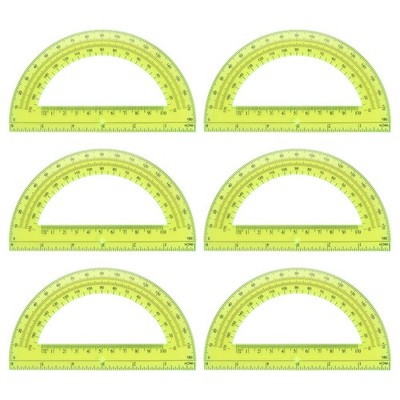 Plastic Protractor, 6 Pack Protractors 6 Inch 180 Degrees Geometry Tool, Yellow