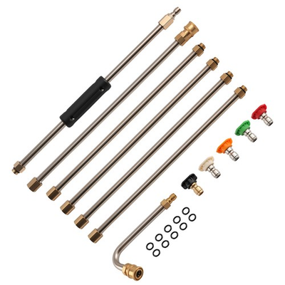 #ad #ad 15 Inch Pressure Washer Wand 4000 PSI Brass Stainless Steel 5 Nozzle Tips $24.17