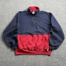 Vintage 90s Russell Athletic 1/4 Zip Pullover Sweatshirt L
