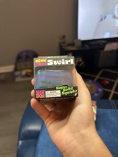 Nee Doh Nice Cube Swirl Super Solid Squishy Stress Toy, Purple/Blue/Green