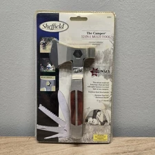Sheffield Multi Tool Camper 12-In-1 Axe Hammer Saw Screwdriver Blade Scaler NEW