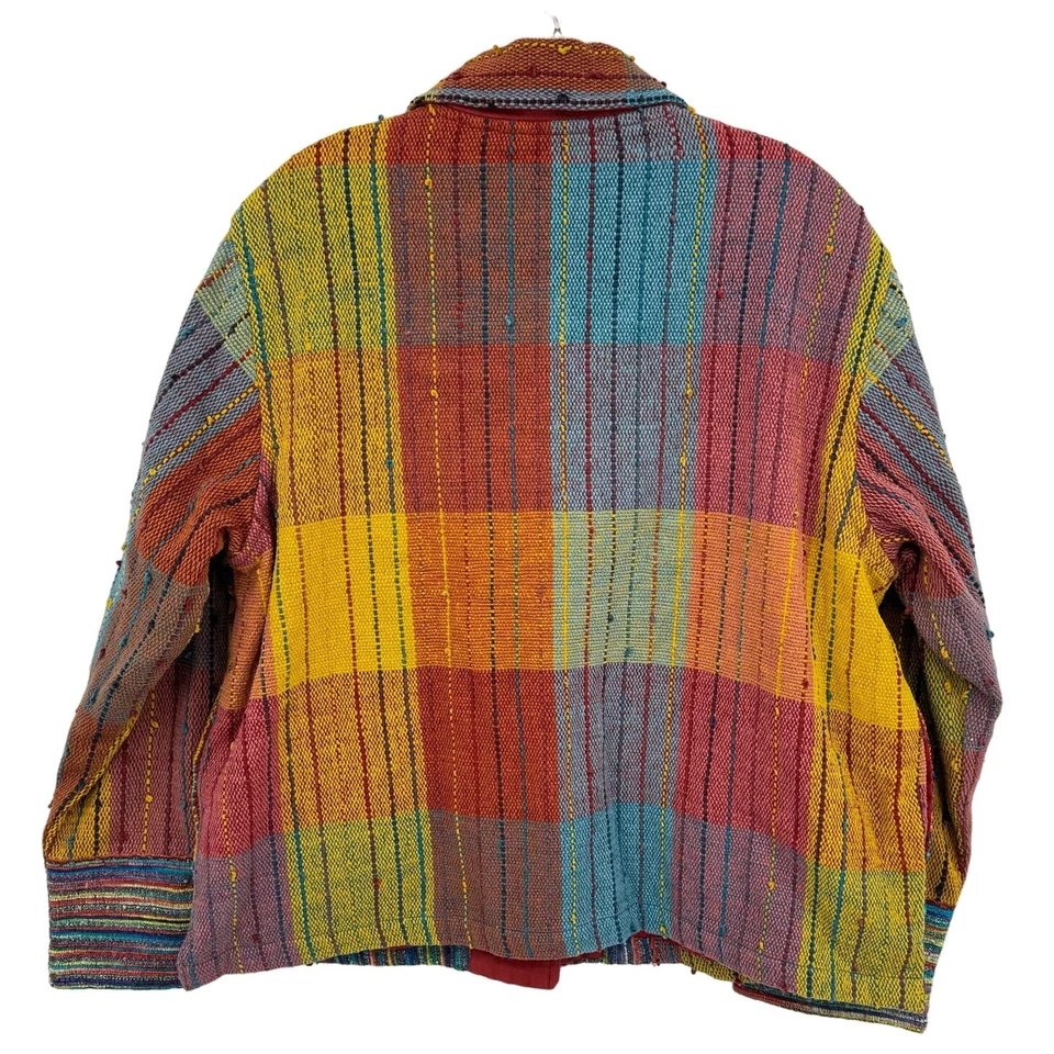 Chaqueta TravelSmith Mujer XL Pequeña Retazos Usable Arte Hippie Artístico Bohemio Foto 2 de 4
