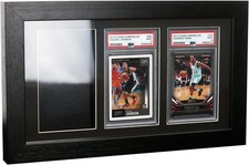Graded Trading Card Display Case 3 PSA Slabs Sport Football Baseball Wood Frame