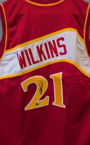 Maillot Atlanta Hawks Signé Dominique Wilkins - Avec Certificat Beckett (COA)