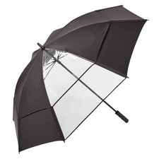 Hurricane Clear Panel Golf Umbrella - Black | Fits PowaKaddy & Motocaddy