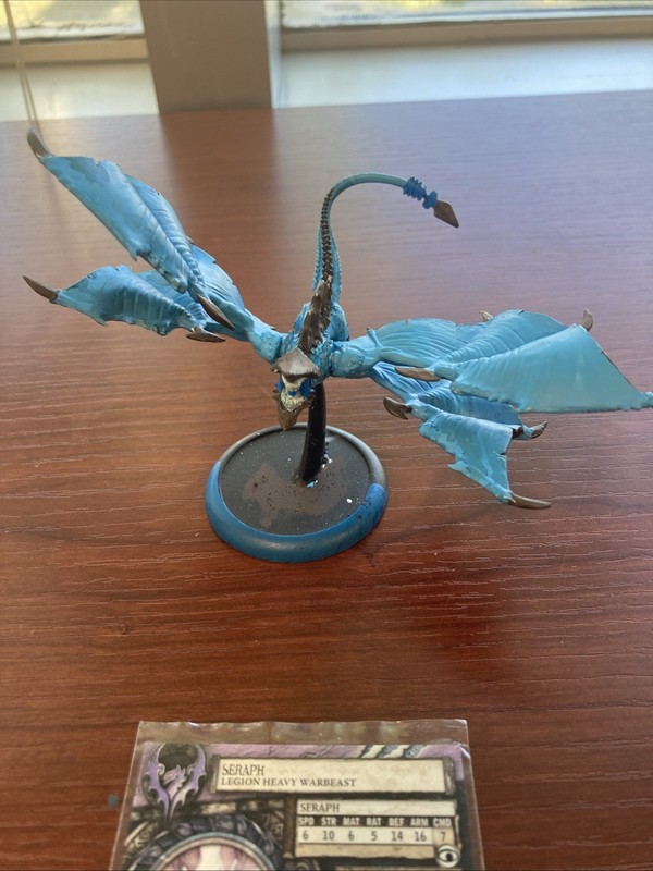 painted Privateer Press Hordes LoE resin Seraph Hvy Warbeast, magnetized wings