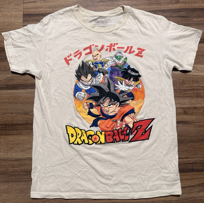 Toei Animation Dragon Ball Z White Graphic T-Shirt 100% Cotton Size S