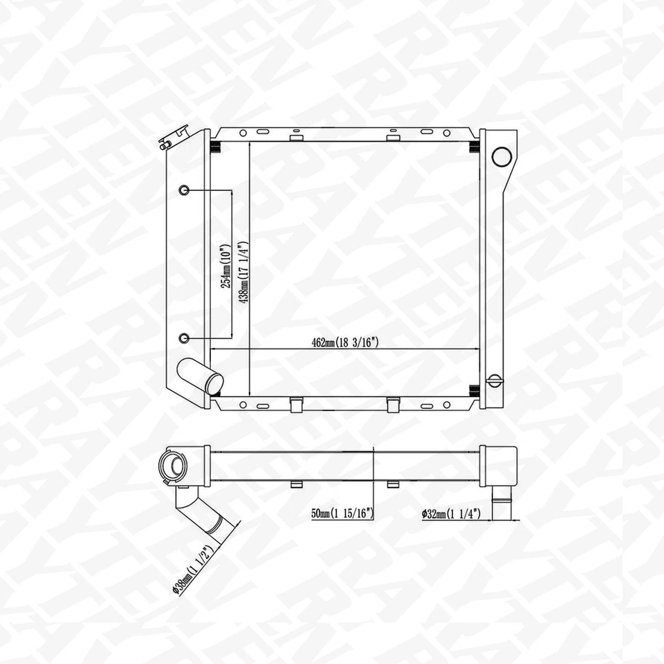 CU916 3Row Full Aluminum Radiator Fit for Ford: Bronco II 1984; Ranger 1983-1984 Foto 3 de 4