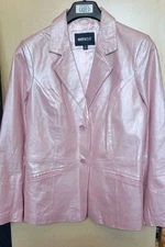 Women's Metro Style Bright Pink Leather Jacket Size 12T