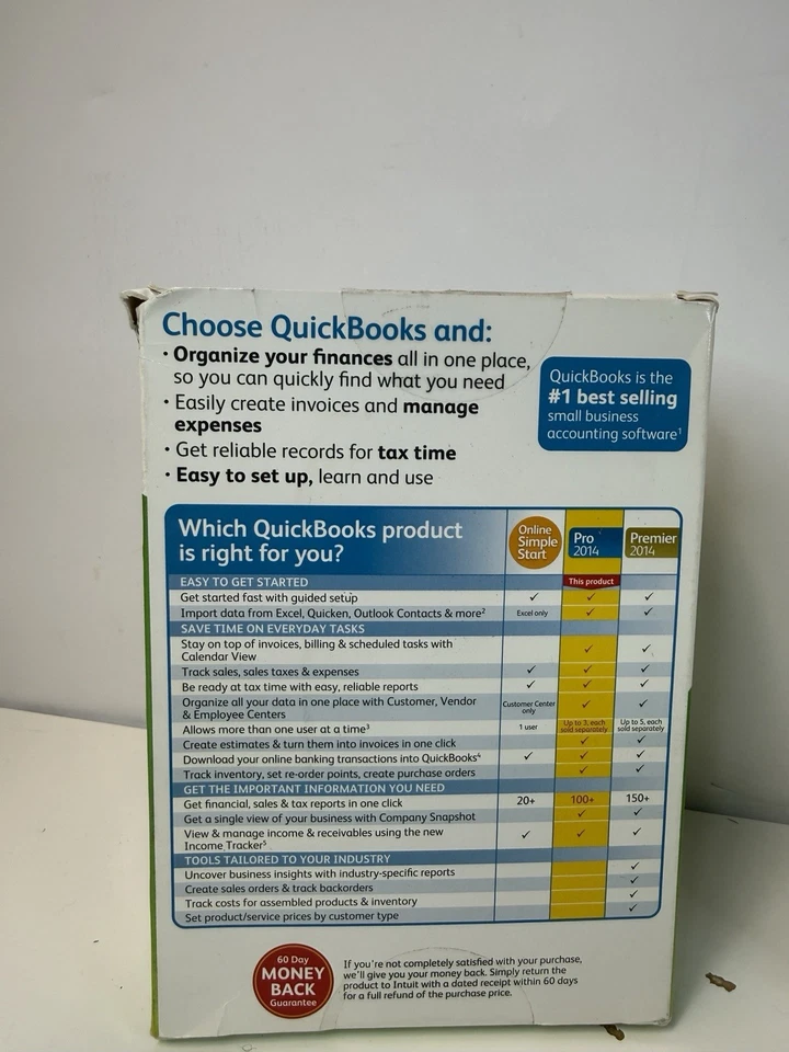 INTUIT QUICKBOOKS PRO 2014 FOR WINDOWS FULL RETAIL FOR USA =LIFETIME LICENSE= - Image 4 of 4