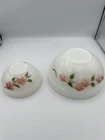 Vtg FireKing Bowl 1950’s Peach Blossom Set Of 2 Nesting Bowls Anchor Hocking