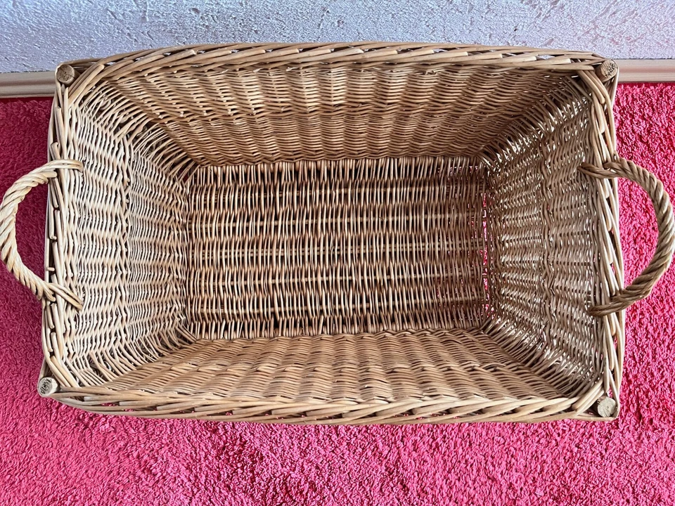 Wäschekorb Weidenkorb Kantenschutz Wäsche Aufbewahrungskorb Weide Wäschesammler - Bild 3 von 4