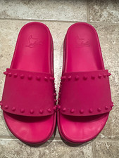 Christian Louboutin Women s Pink Studded Logo...