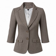 White House Black Market WHBM Taupe Tailored Blazer Jacket Women  s Size 4