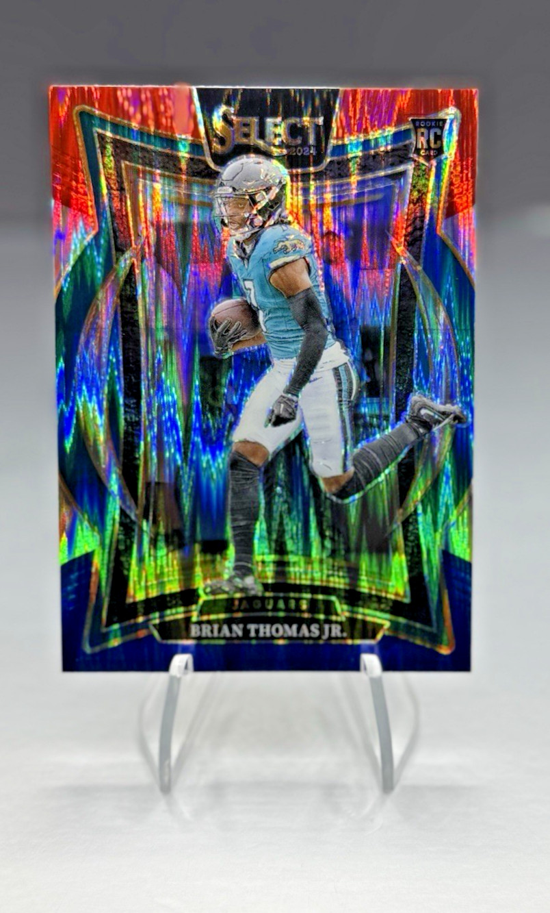 2024 Panini Select - Concourse Brian Thomas Jr. #91 Red & Blue Shock Prizm (RC)