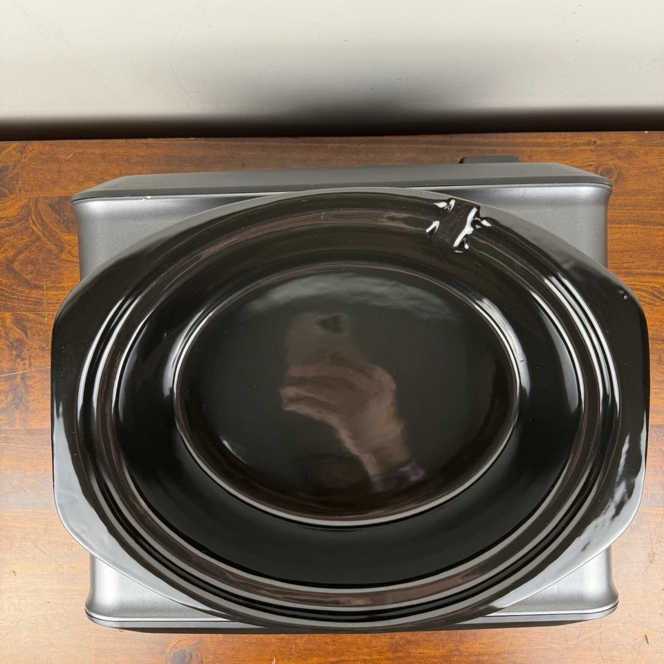 Crock Pot Hook Up 3.5 Qt Oval Slow Cooker SCCPMD3-CH Black Gray Works READ - Image 4 of 4