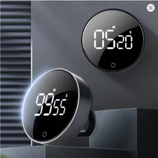 LED Digital Kitchen Timer USB Rechargeable Magnetic Alarm with Back Stand