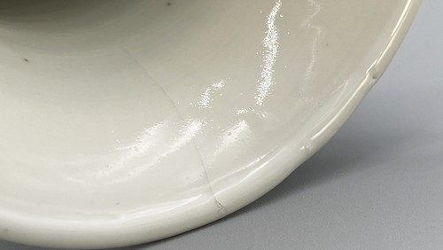 Jarrón vaso de porcelana chino en forma de Gu azul y blanco c. 1820 dinastía Qing - Imagen 17 de 20