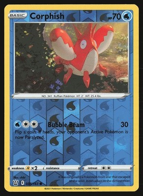 SWSH05: Battle Styles Corphish #038/163 Reverse Holo Pokemon Card