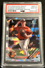 2019 Bowman Draft SAPPHIRE Chrome Gunnar Henderson 1st PSA 10 Orioles #BDC22