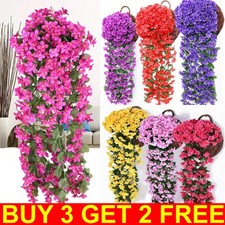 Artificial Fake Hanging Flowers Garland Vine Plant Home Garden Decor Outdoor UK