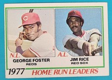 1978 Topps   #202 '77 HR Leaders George Foster / Jim Rice   Baseball Card H2