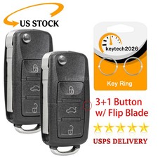 2 Remote Car Key Fob Case Shell 4 Button For Vw Golf Mk4 Beetle Jetta Passat Gti