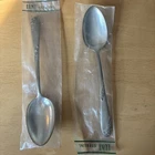 NOS Pair Large Sterling Silver Table spoon In Sweetheart Rose Pattern By Lunt