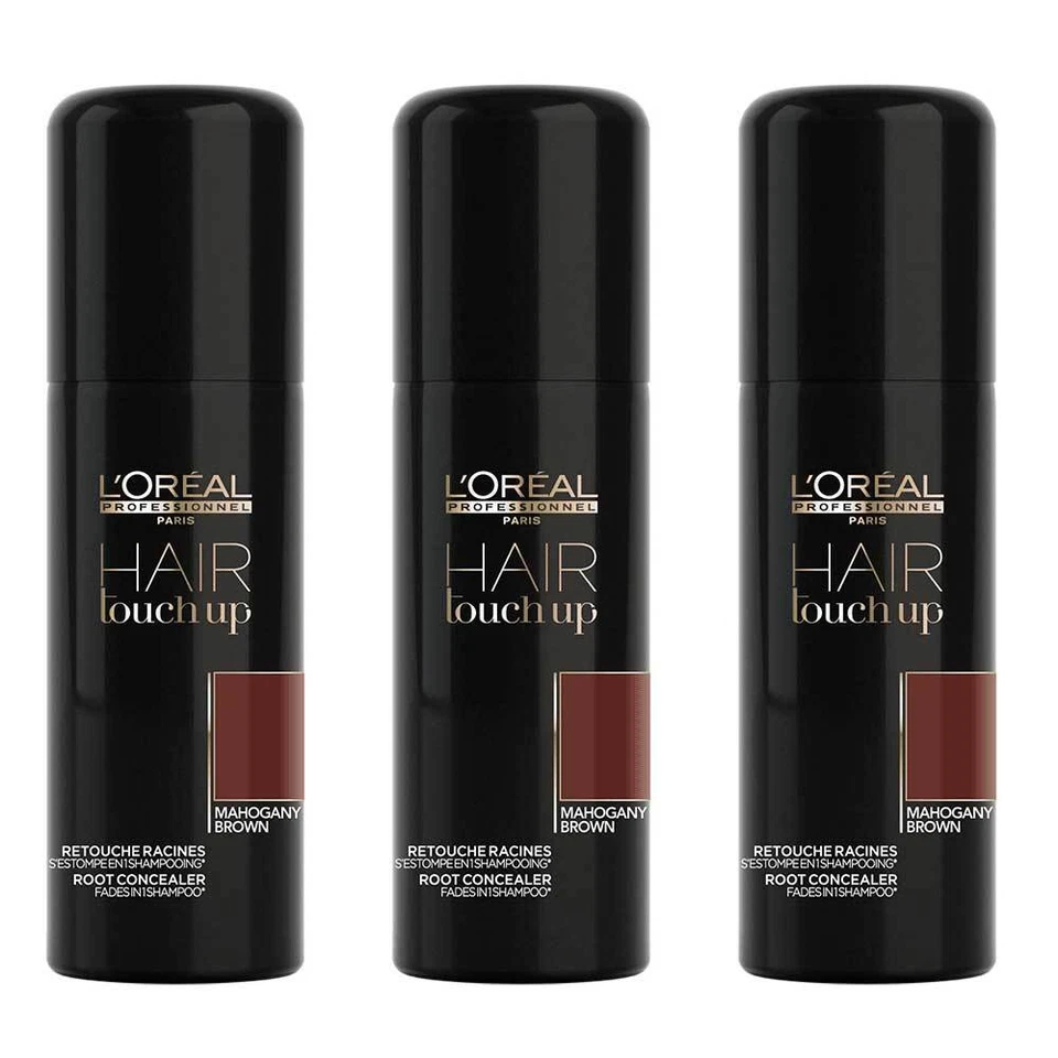 L'ORÉAL PROFESSIONNEL Loreal Professionnel Hair Touch Up Mahagoni Braun 3x 75ml aus DE, kein Import