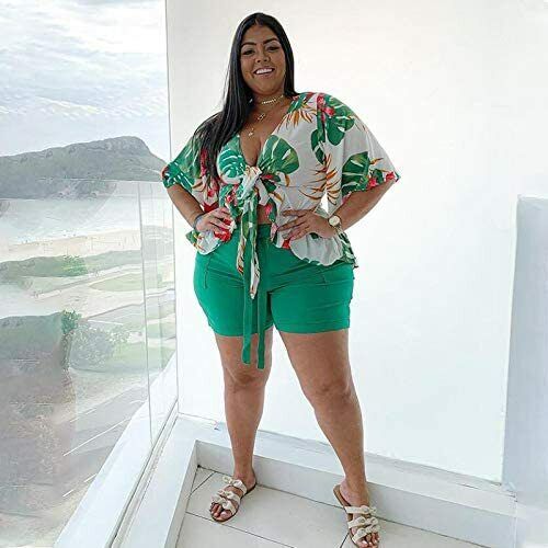 besværlige skuespillerinde sand Plus Size 2 Piece Outfits for Women Summer Boho Ruffle Crop Top Shorts Set  Flora | eBay
