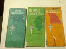 VTG lot 1969 1970 American Standard Oil Highway Road Map Illinois Missouri omaha