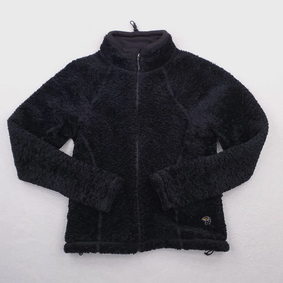Chaqueta rígida de montaña vintage para mujer grande negra bereber polar pelo bajo difusa