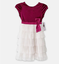 Robe De Pâques Pour Fille Jona Michelle Taille 10 - Occasion Très Bon état, Blanc Et Bleu Marine