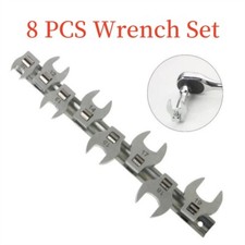 8pc 3/8"  Crows Foot Feet Replaceable Wrench Spanner Set Metric Crow 10mm - 19mm