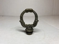 Vintage Brass Tone Fancy Loop Chain Hook Fixture Finial