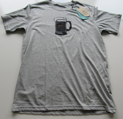 Mens Prana Beer Belly Journeyman Gray Tshirt Medium Nwt