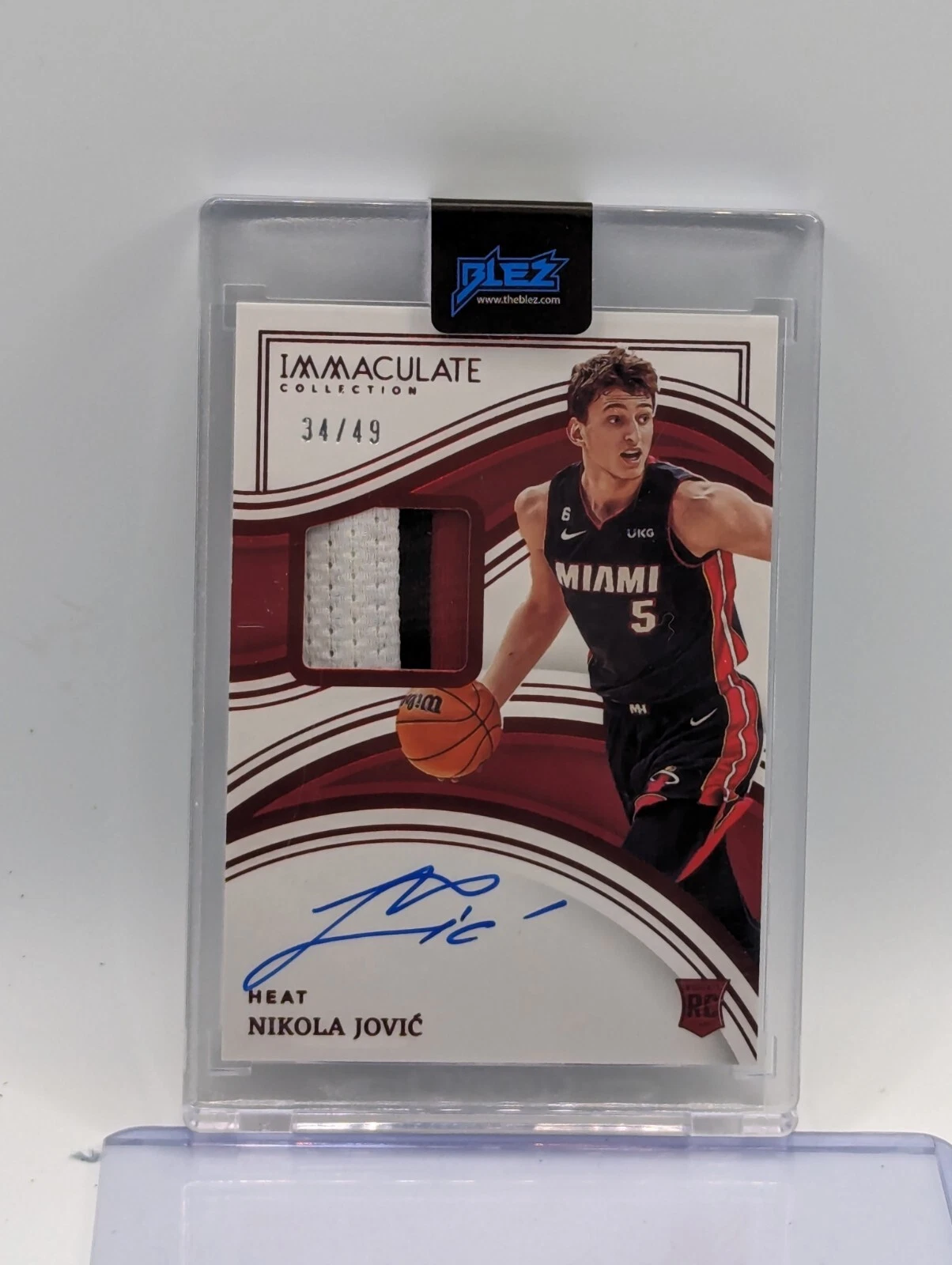 2022-23 Panini Immaculate Red #113 Nikola Jovic RPA RC Rookie Patch AUTO /49